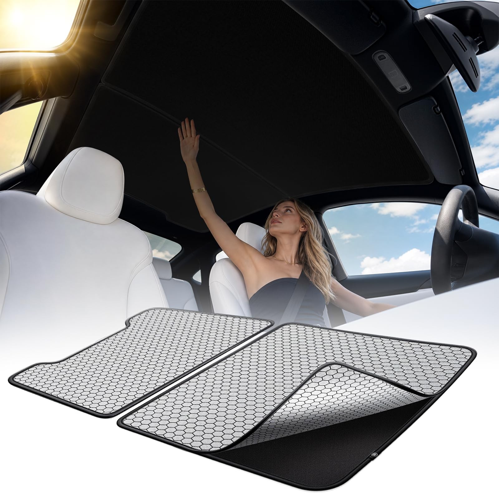 Nmoiss Double-Layer Roof Sunshade for 2026 Tesla Model Y Premium Performance Nmoiss Double-Layer Roof Sunshade for 2026 Tesla Model Y Premium Performance