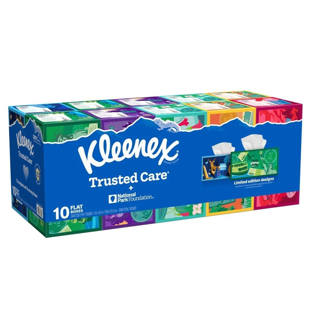 Kleenex Trusted Care Facial Tissue, 2-ply, 230-count, 10 pack X 
