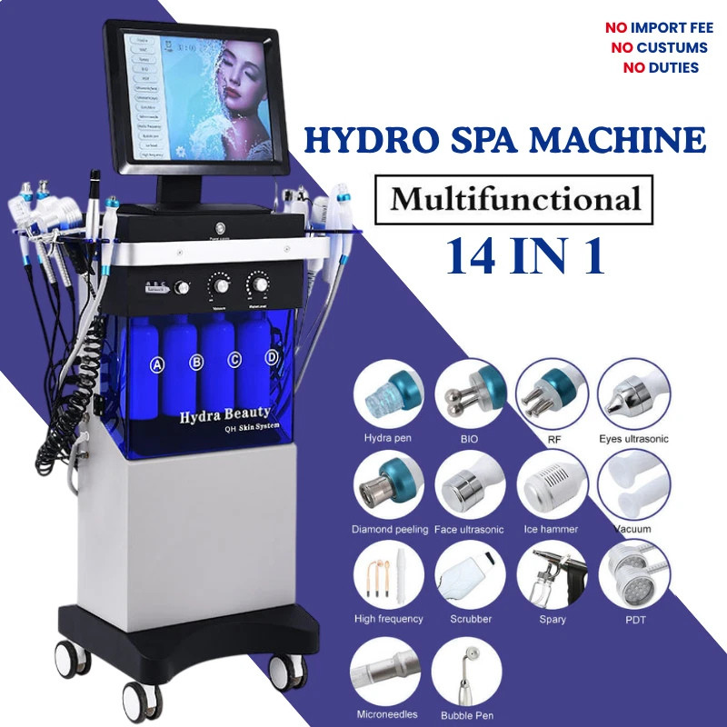 14in1 Hydra Spa Facial Beauty Machine Hydro Dermabrasion Face Skin Cleaning Face
