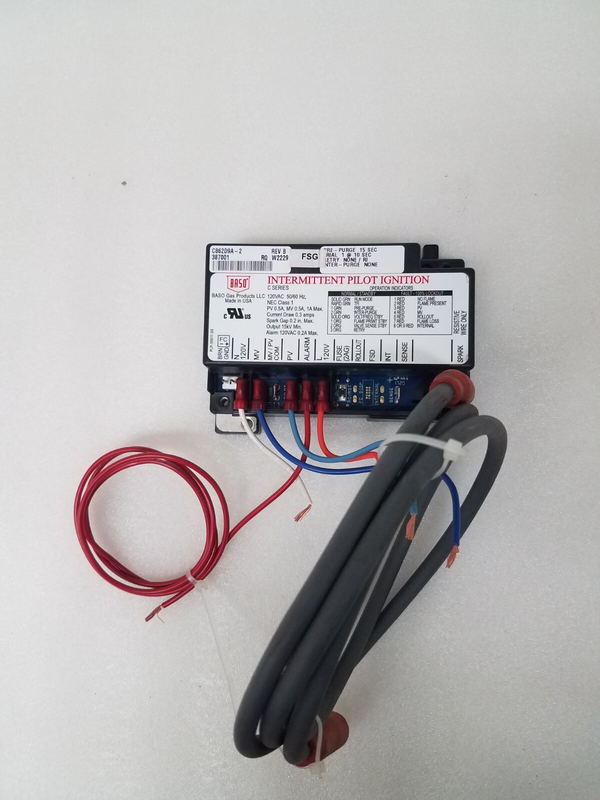 Greenheck / Baso Intermittent Pilot Ignition 387001 C862D9A-2 Rev B Greenheck / Baso Intermittent Pilot Ignition 387001 C862D9A-2 Rev B