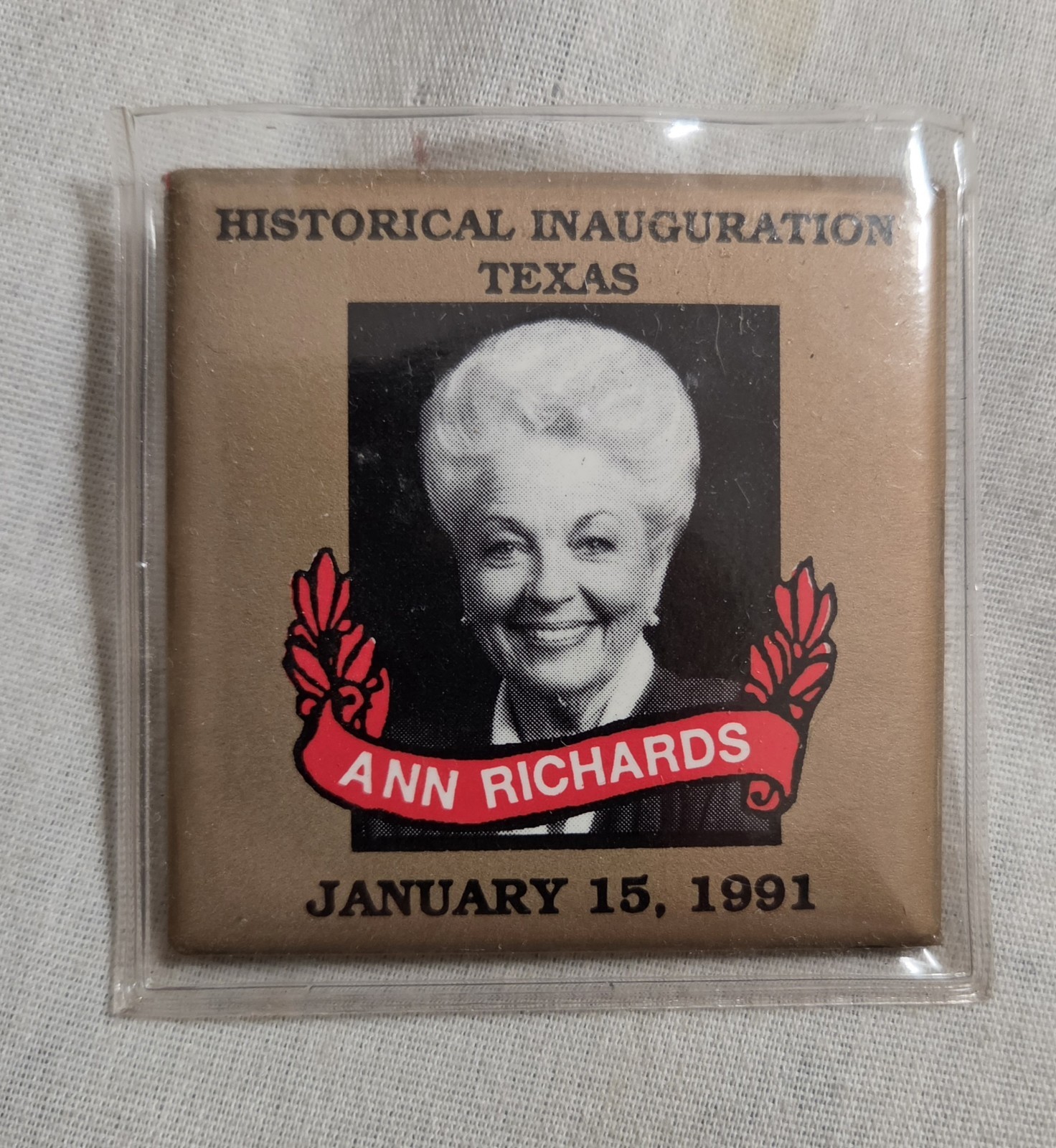 Ann Richards Former Governor of Texas Inaugrual Pin 2.5