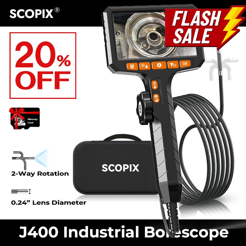 50%off Endoscope Camera TwoWay 360° Industrial Inspection Articulating Borescope