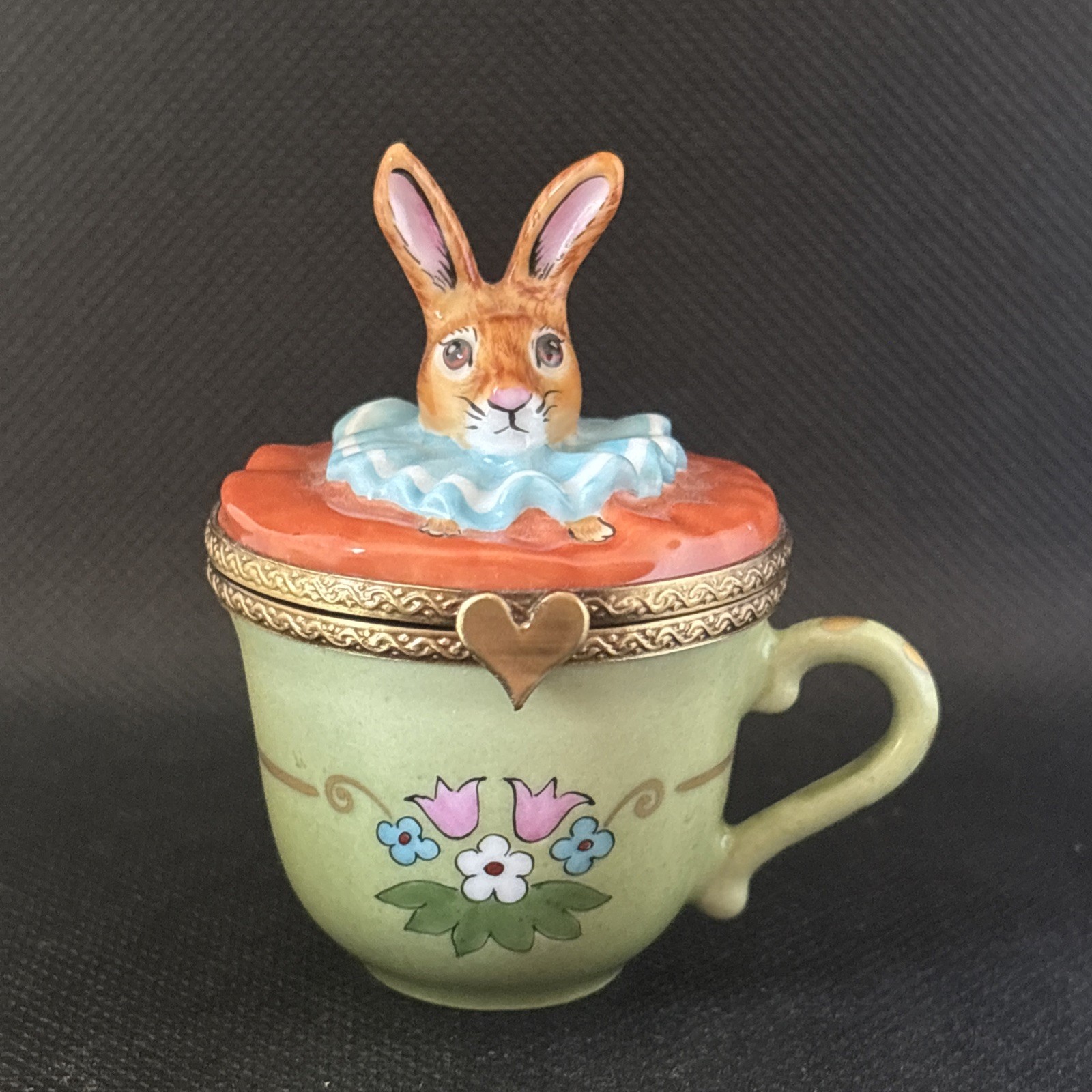 Limoges Whimsical Rabbit Trinket Box