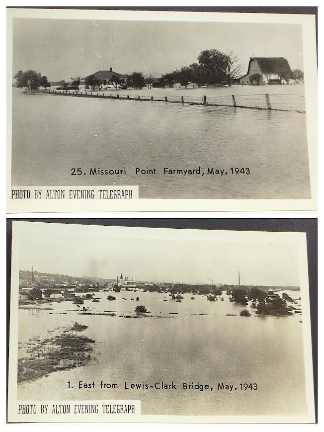 2 RPPC ~ Missouri River basin floods, completely submerged farmyard, Alton,ILL 2 RPPC ~ Missouri River basin floods, completely submerged farmyard, Alton,ILL