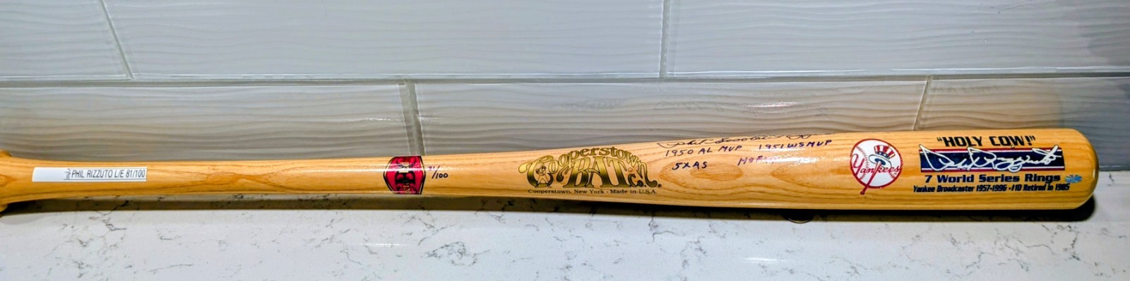 Phil Rizzuto Signed Limited Edition Cooperstown Bat Only 100 Made Numbered COA Phil Rizzuto Signed Limited Edition Cooperstown Bat Only 100 Made Numbered COA