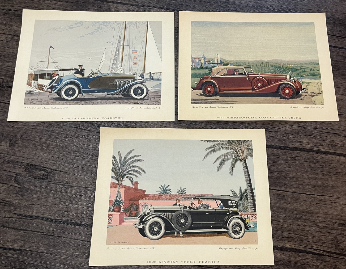 1957 Leslie Saalburg Prints Duesenberg, Lincoln, Rispano Henry Austin Clark Jr 1957 Leslie Saalburg Prints Duesenberg, Lincoln, Rispano Henry Austin Clark Jr