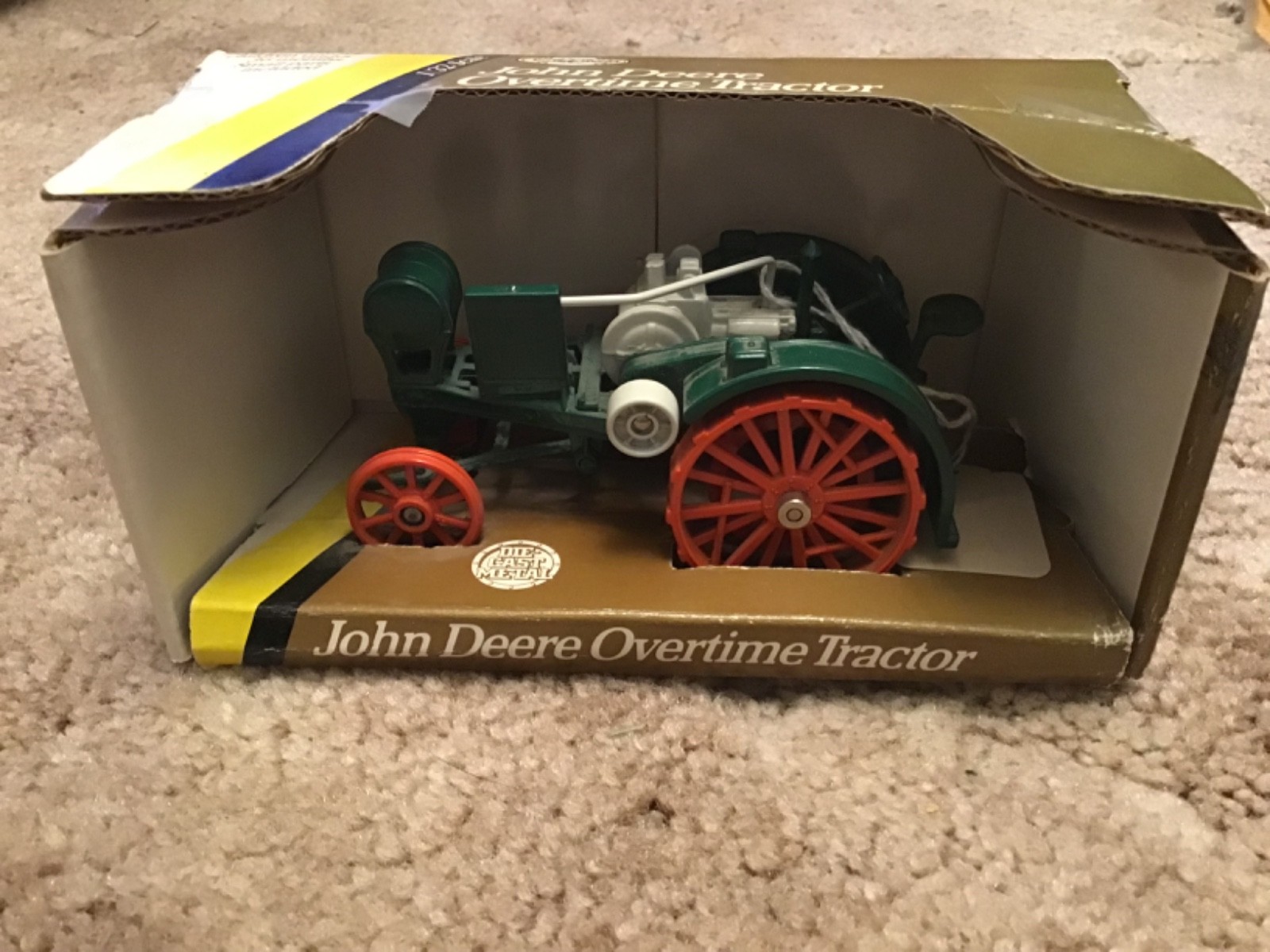 Vintage 1990 Ertl John Deere Overtime Tractor Die‑Cast Model — 1/32 Scale — Boxe Vintage 1990 Ertl John Deere Overtime Tractor Die‑Cast Model — 1/32 Scale — Boxe