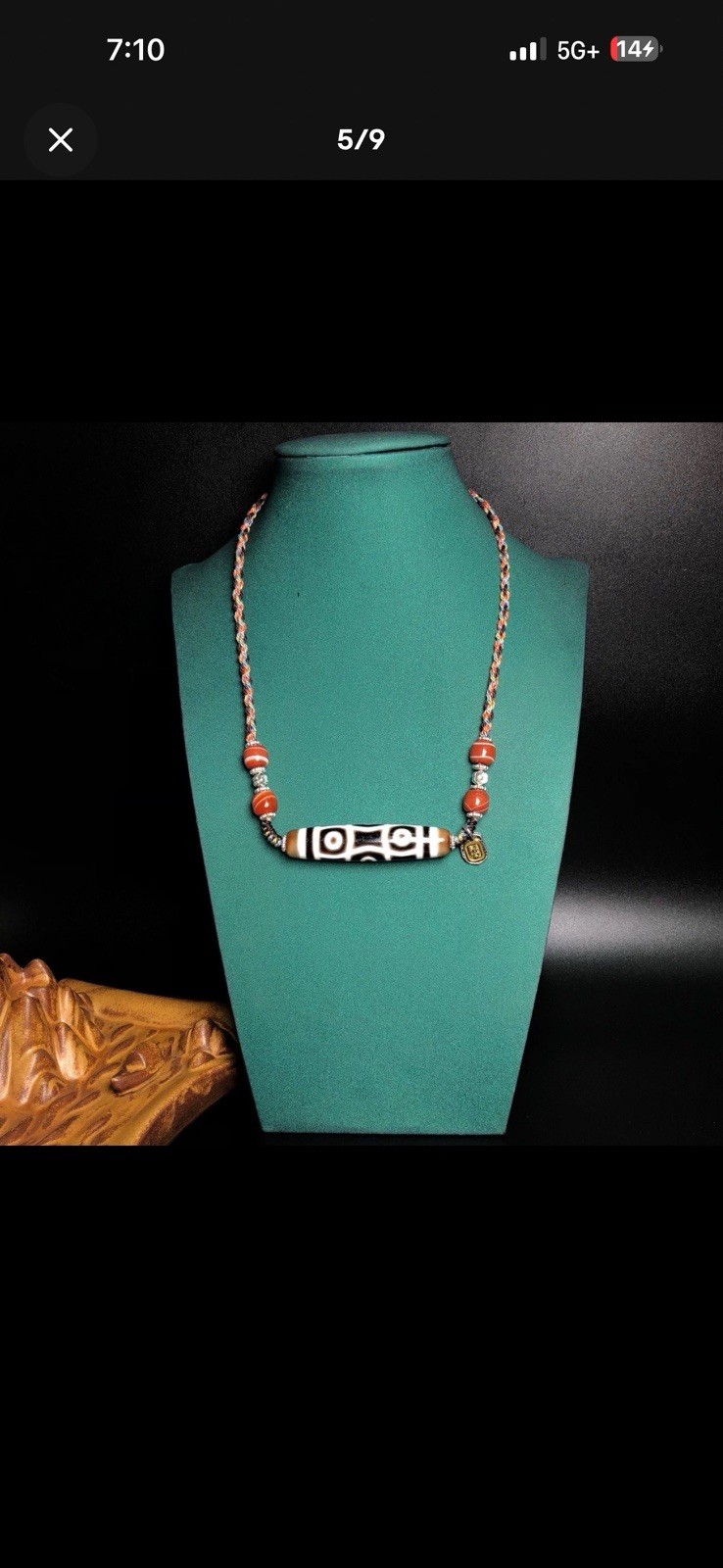 Ancient Tibetan DZI Beads Old Agate 6 Eye Totem Amulet Pendant Necklace 58×13mm Ancient Tibetan DZI Beads Old Agate 6 Eye Totem Amulet Pendant Necklace 58×13mm