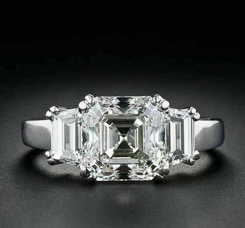 2Ct Asscher Cut Lab-Created Diamond Solitaire Wedding Ring 14k White Gold Plated 2Ct Asscher Cut Lab-Created Diamond Solitaire Wedding Ring 14k White Gold Plated