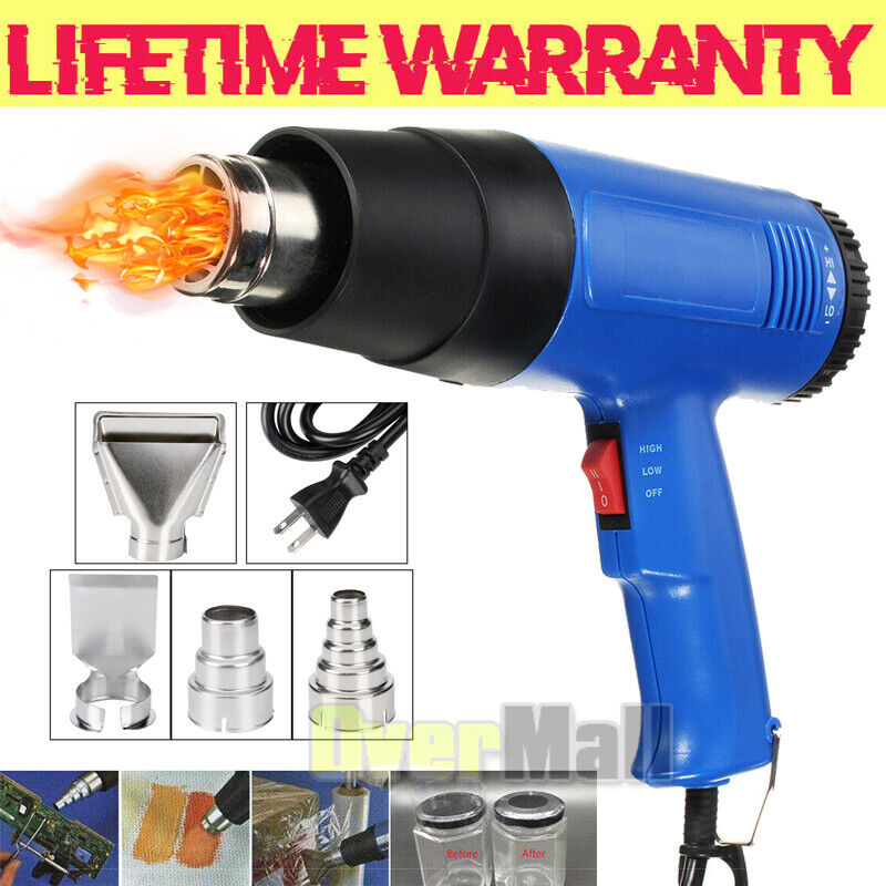 1500W Heat Gun Electric Hot Air Gun Kit Hot Wind Blower Tools DIY Portable USA