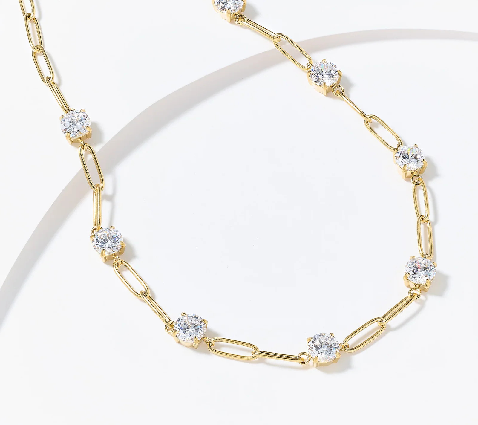 Steel by Diamonique Station & Link Gold Tone Necklace 18\ Steel by Diamonique Station & Link Gold Tone Necklace 18\