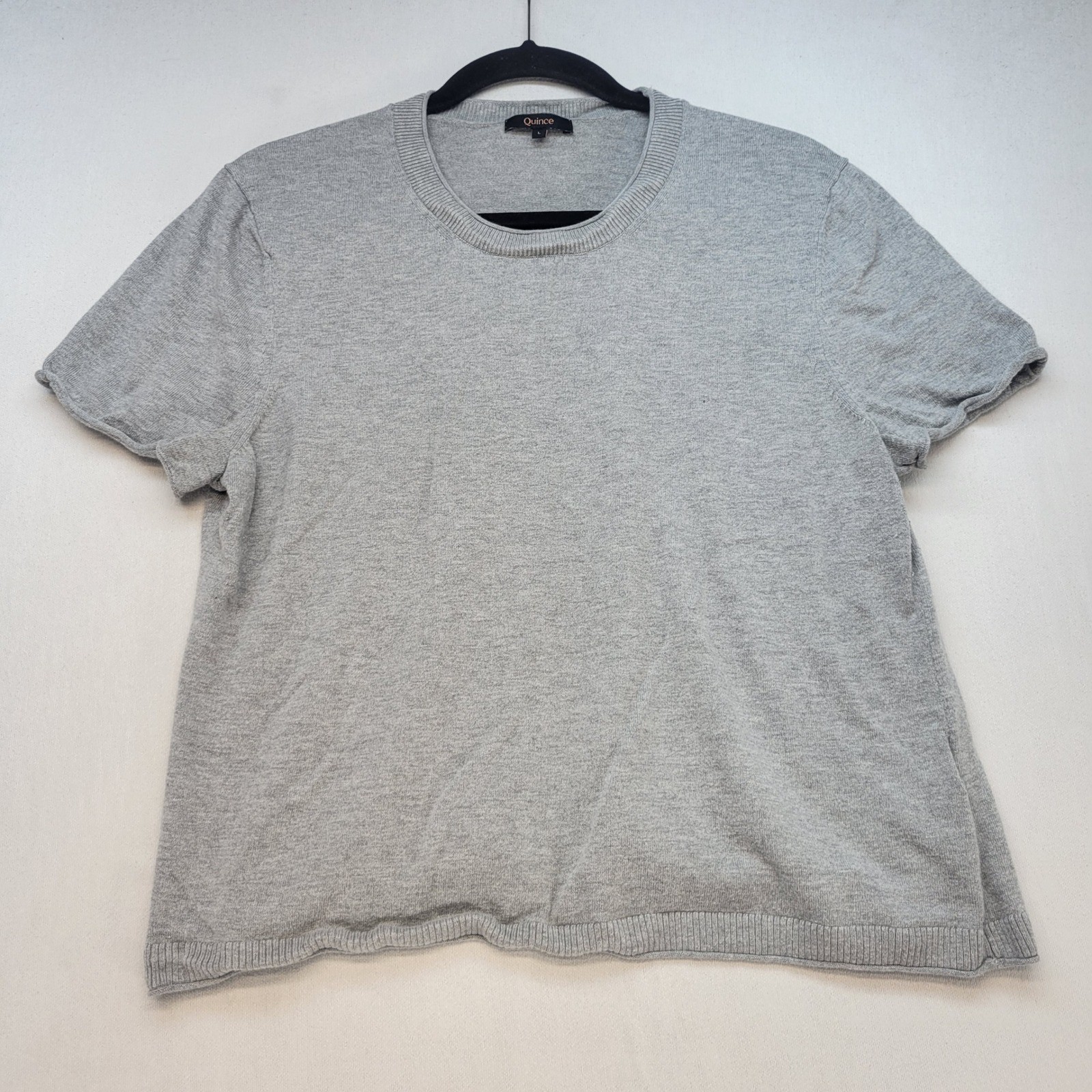 Quince Sweater Tee Womens L Heather Gray Relaxed Cotton Cashmere LB93422 Quince Sweater Tee Womens L Heather Gray Relaxed Cotton Cashmere LB93422