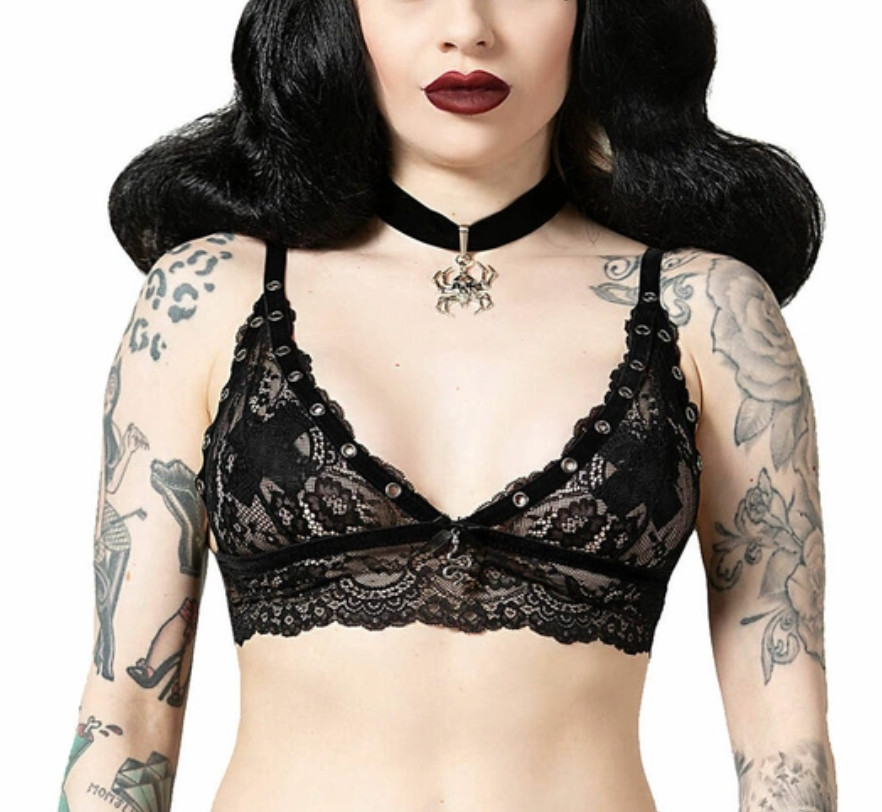 Killstar Etienne Black Lace Gothic Bralet XXL NEW WITH TAGS Killstar Etienne Black Lace Gothic Bralet XXL NEW WITH TAGS
