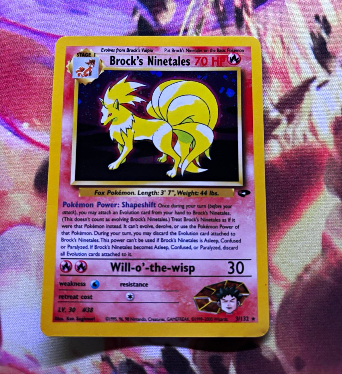Brock's Ninetales 3/132 Gym Challenge Holo Rare Unlimited English 2000 Brock's Ninetales 3/132 Gym Challenge Holo Rare Unlimited English 2000