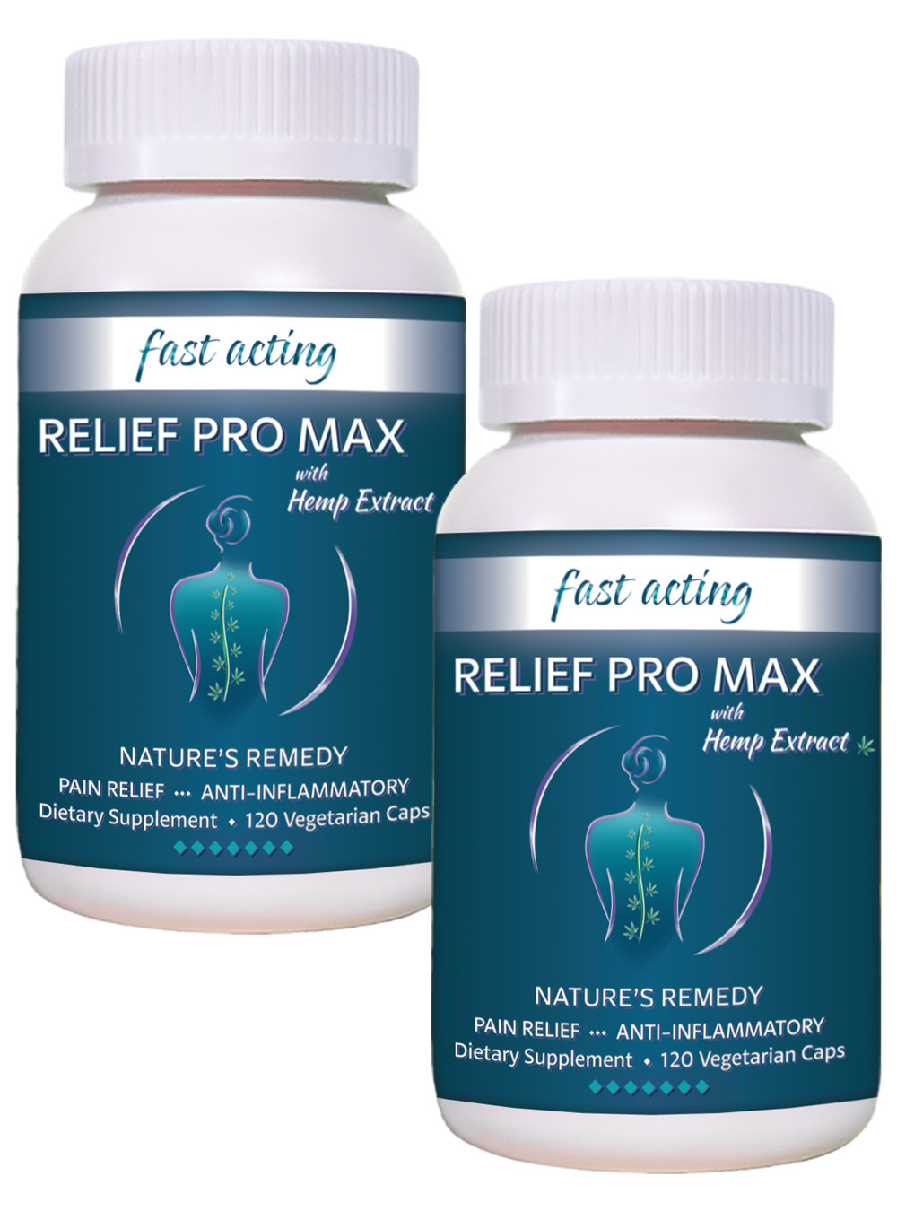 Relief Pro MAX - Inflammation and Pain Relief (2 bottles 120 Caps) Improved
