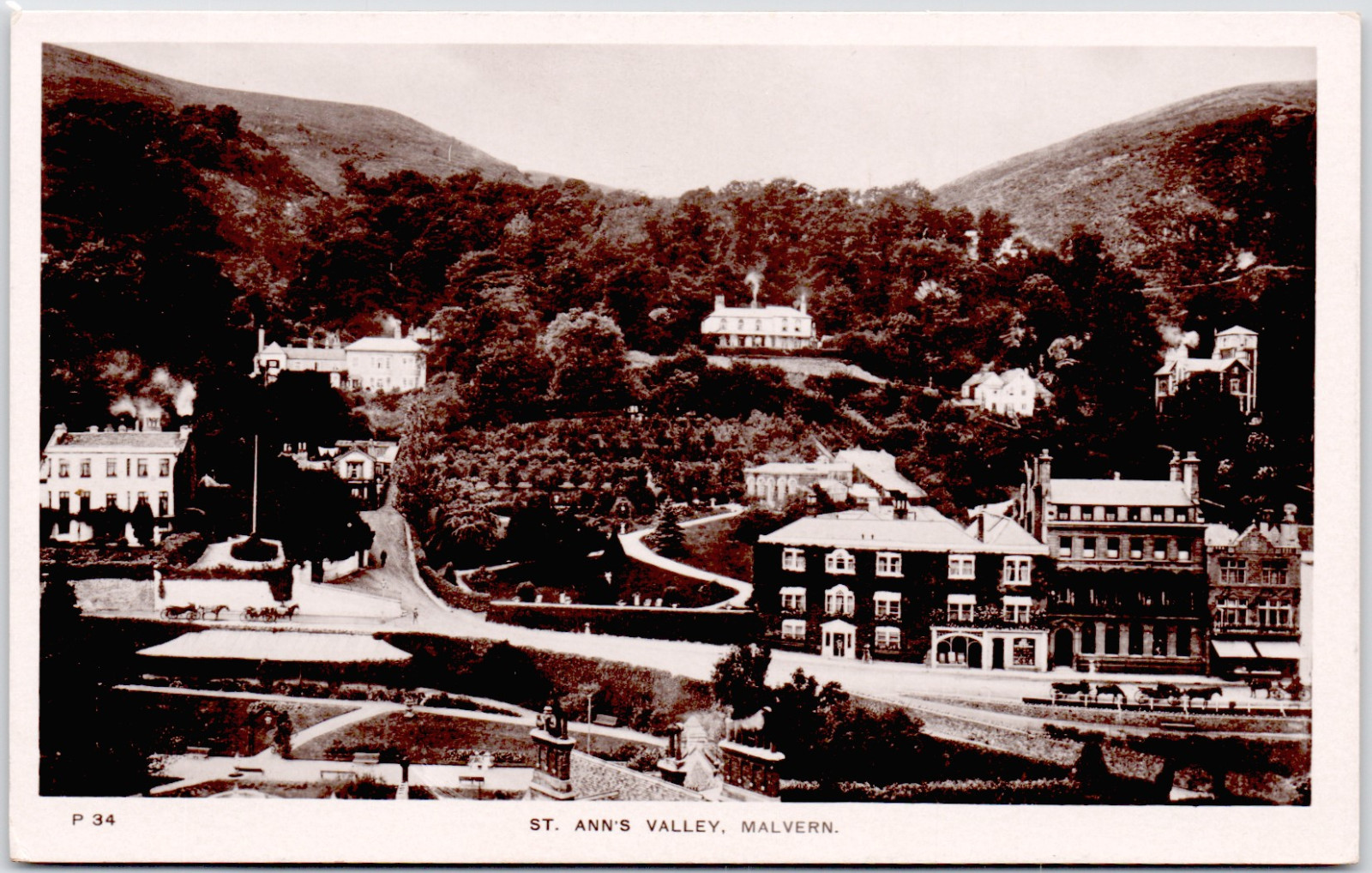 UK England Worcestershire Malvern St Anns Valley Wooded Spring Valley 1910 RPPC