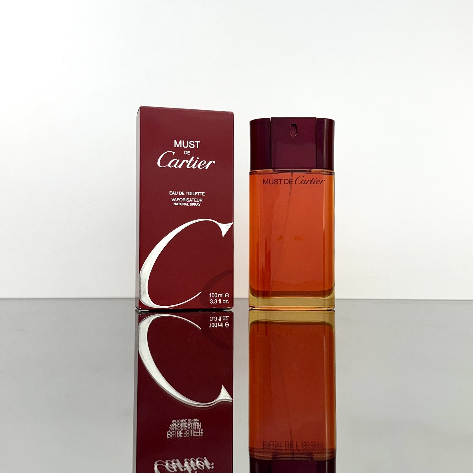 Must de Cartier for Women 3.3oz-100ml EDT Spray *VINTAGE RED BOTTLE* (BG20