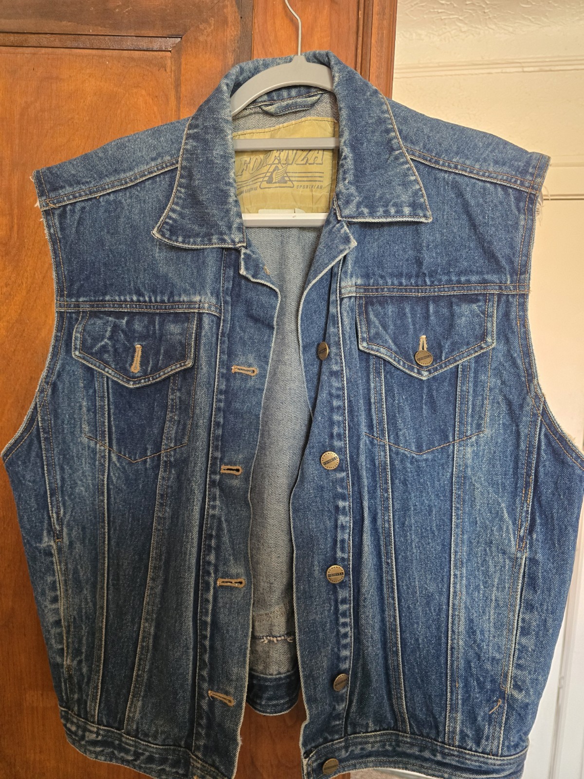 Vtg 80s/90s Forenza Women\'s Denim Vest Jacket Size M 100% Cotton