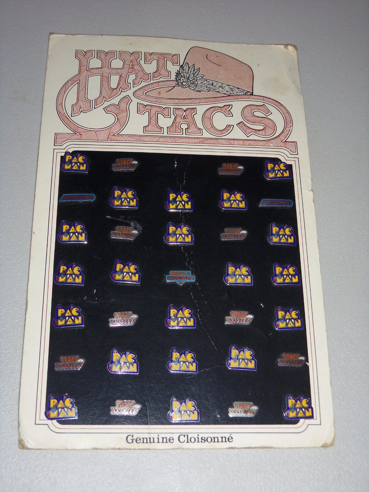 Arcade Atari Video Game HAT TACS Store Display Missile Commander Pac Man Pins