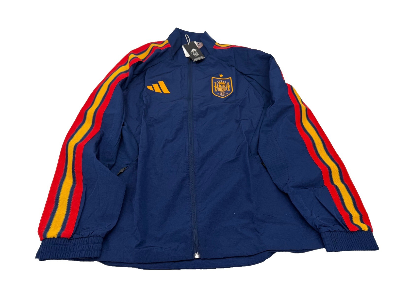 adidas Spain 2026 Home Anthem Jacket Men’s Large Blue Soccer JZ2253 NWT