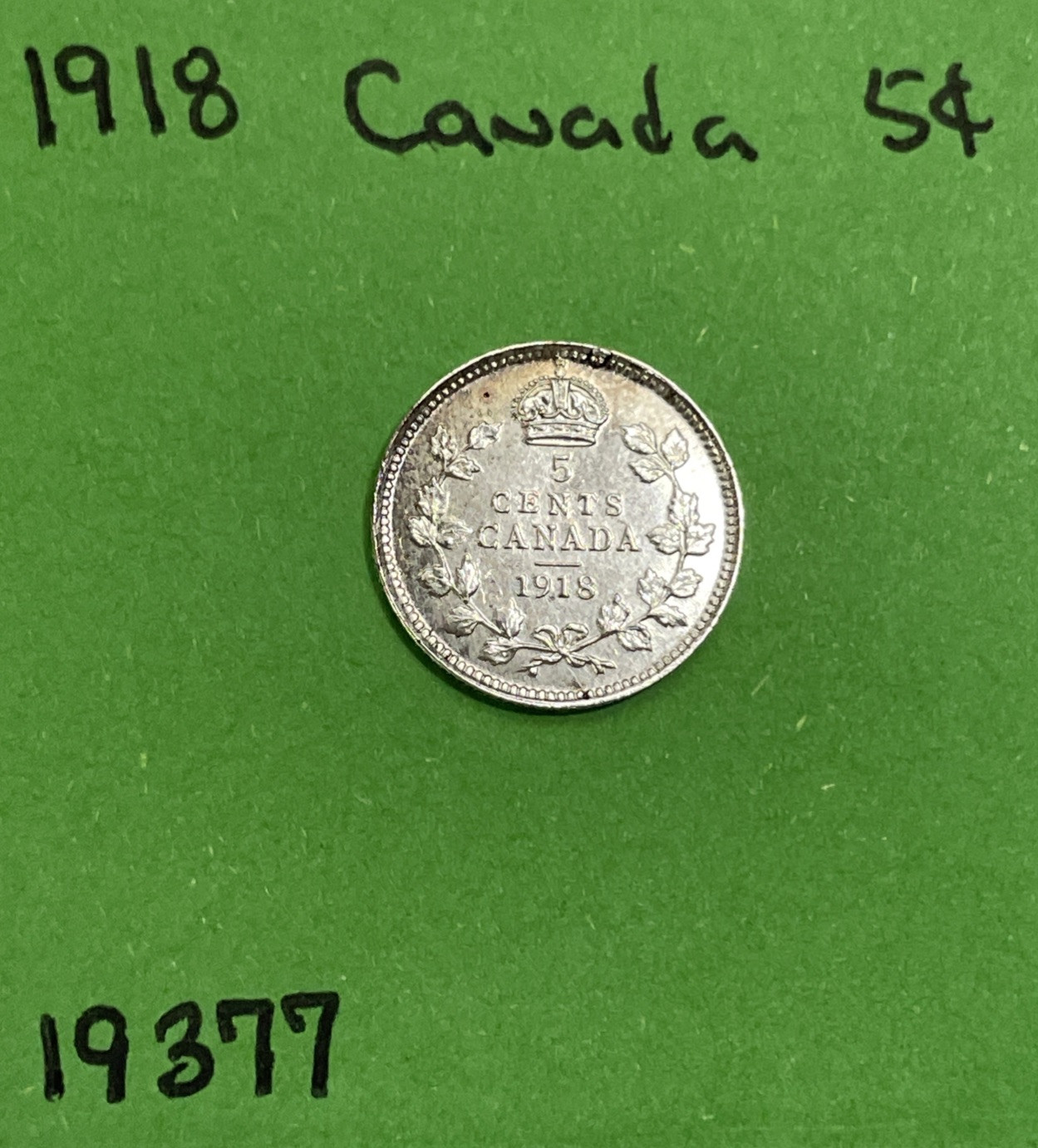 1918 Canada 🇨🇦 5 Cents George V BU Gorgeous Coin Nice Toning 1918 Canada 🇨🇦 5 Cents George V BU Gorgeous Coin Nice Toning