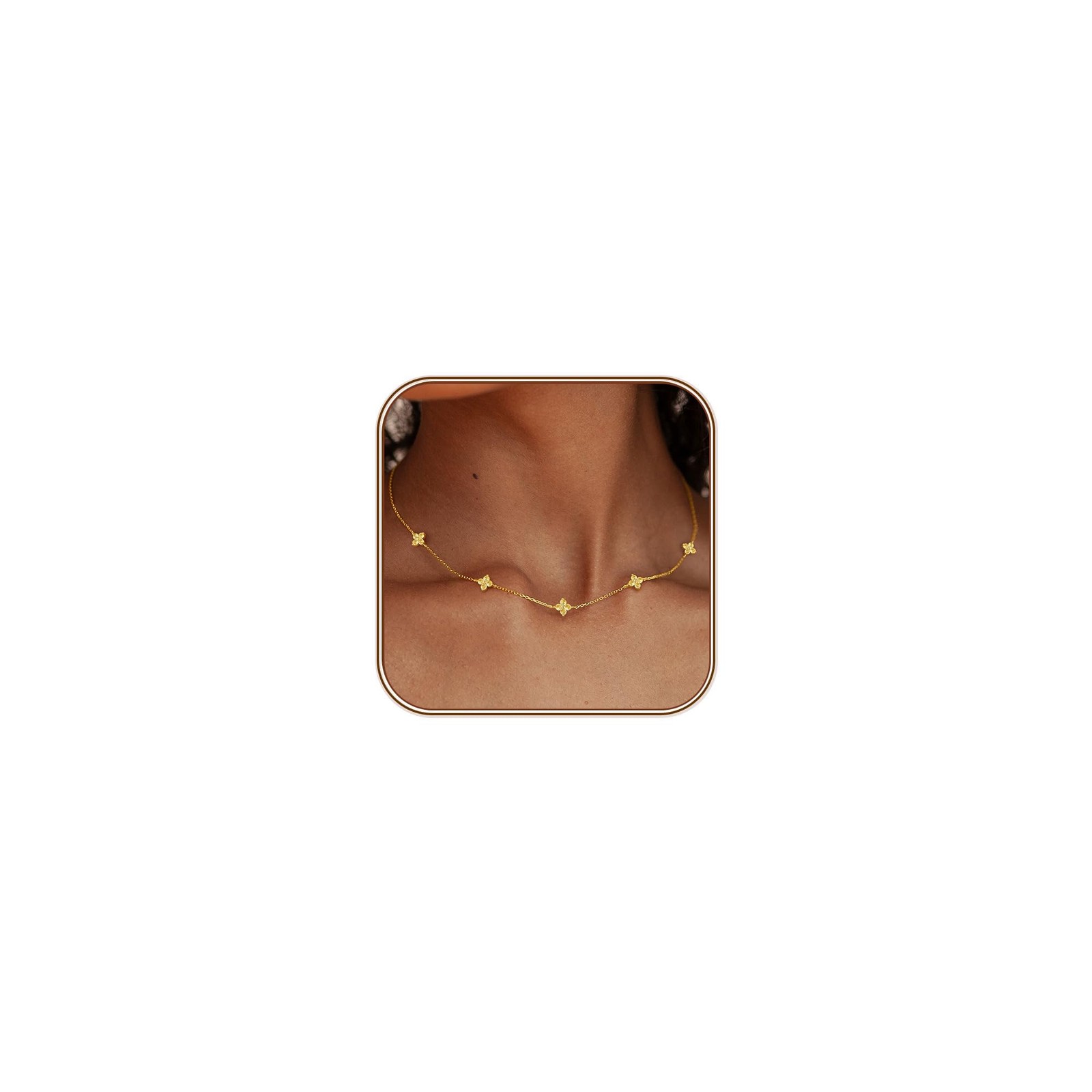 Dainty Clover Birthstone Gold Necklaces for Women Trendy Non Tarnish Dainty Clover Birthstone Gold Necklaces for Women Trendy Non Tarnish