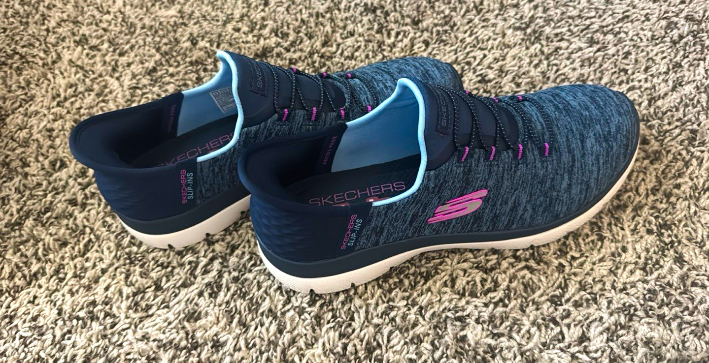 SKECHERS Slip-ins Blue Low Top Lace-Up Athletic Sneakers women’s US 7.5 SKECHERS Slip-ins Blue Low Top Lace-Up Athletic Sneakers women’s US 7.5