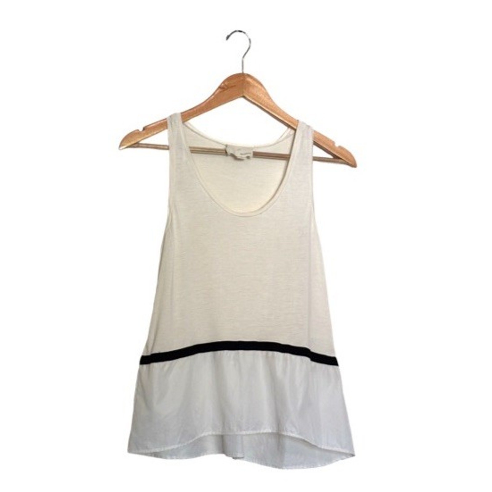 Girl. Band of Outsiders Challah Tank Size Medium 2 Cream Black White Scoop Neck Girl. Band of Outsiders Challah Tank Size Medium 2 Cream Black White Scoop Neck