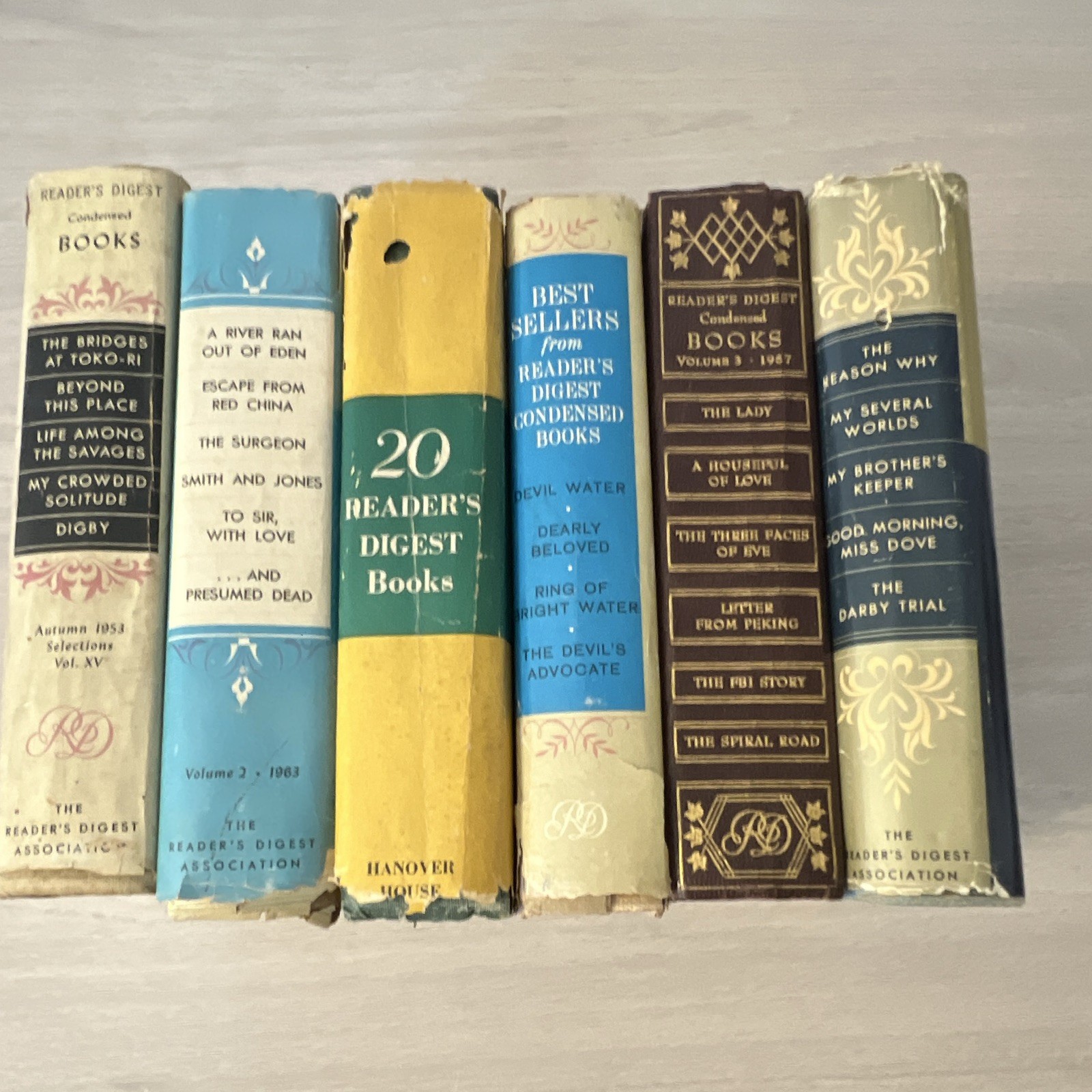 Lot Of 7 Vintage 50s Readers Digest Hardcover Books Decor Covers Lot Of 7 Vintage 50s Readers Digest Hardcover Books Decor Covers