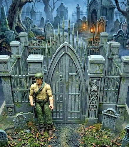 1:12 Gothic Cemetery Gate & Graveyard Set | Modular 6 1:12 Gothic Cemetery Gate & Graveyard Set | Modular 6