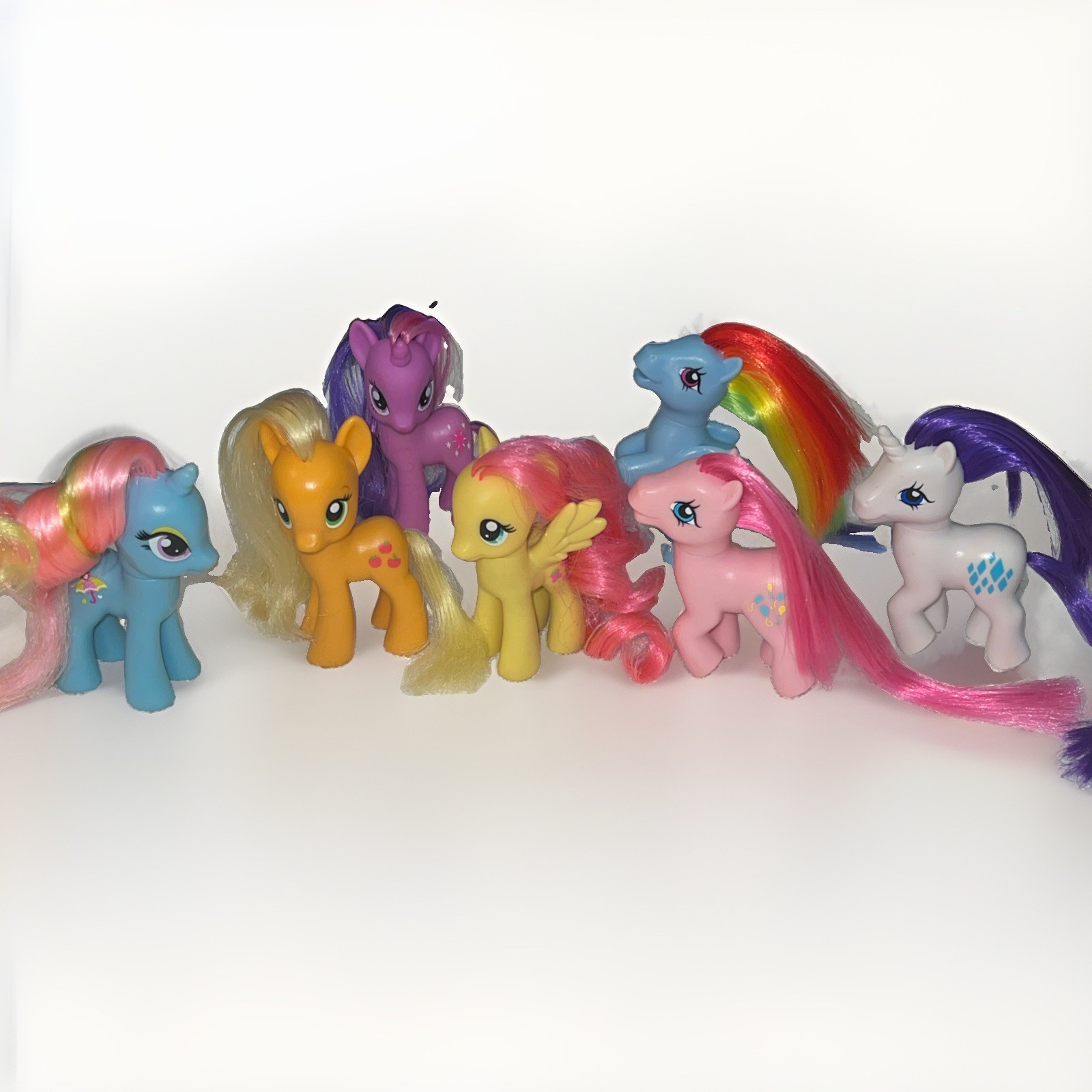Vintage My Little Pony Lot of 7 G4 Dewdrop Dazzle Rare Umbrella & Retro Rainbow