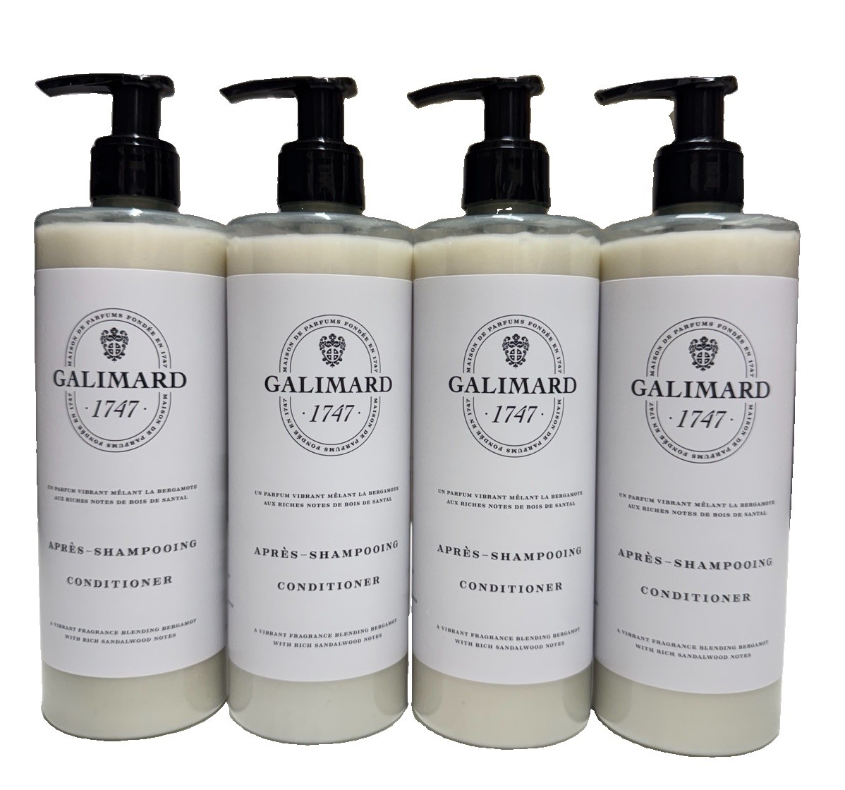 4 Pack - GALIMARD 1747 Luxury Hotel CONDITIONER 12.84oz 380mL pump bottles 4 Pack - GALIMARD 1747 Luxury Hotel CONDITIONER 12.84oz 380mL pump bottles