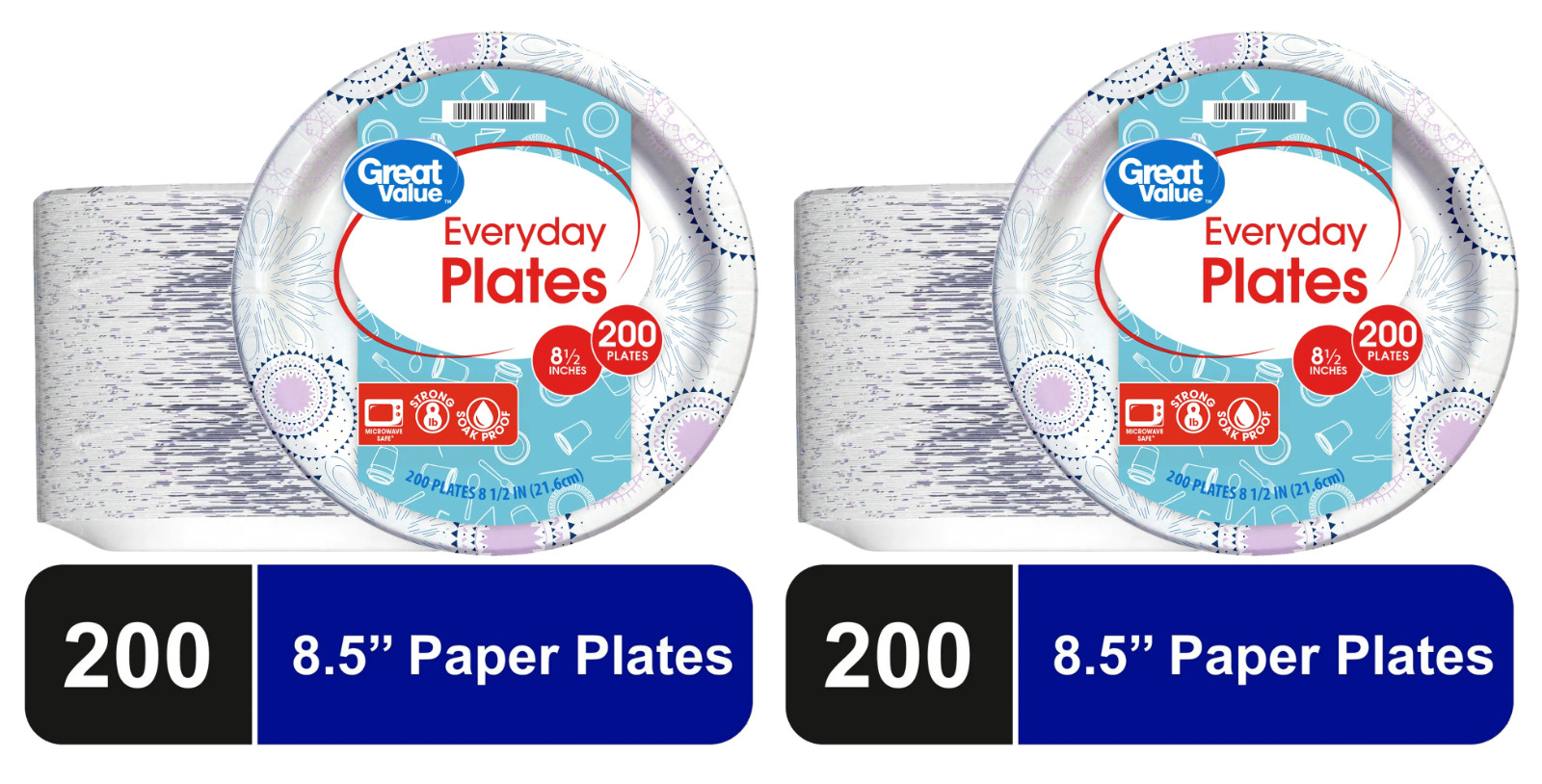 Great Value Everyday Disposable Paper Plates, 8.5 Great Value Everyday Disposable Paper Plates, 8.5