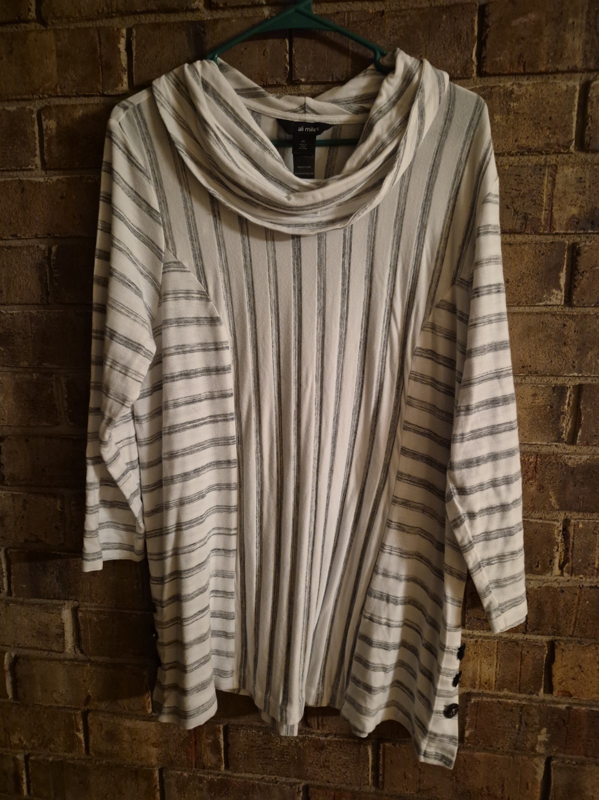 Ali Miles striped cowl neck tunic top Ali Miles striped cowl neck tunic top