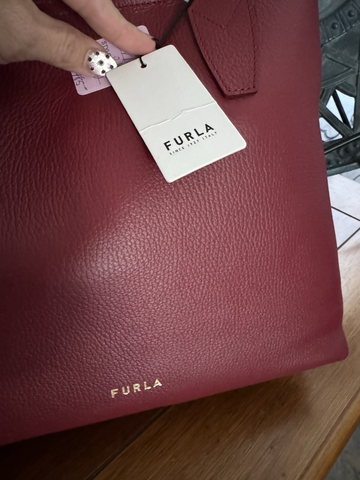 NWT Furla Burgundy Red Genuine Leather Tote Handbag – Made in Italy