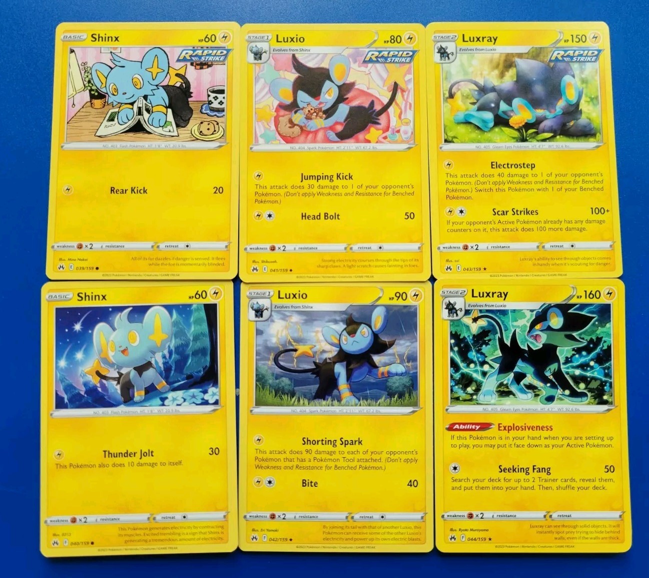 6x Pokémon TCG Crown Zenith: Shinx (039/159) to Luxray (044/159) - Near Mint 6x Pokémon TCG Crown Zenith: Shinx (039/159) to Luxray (044/159) - Near Mint