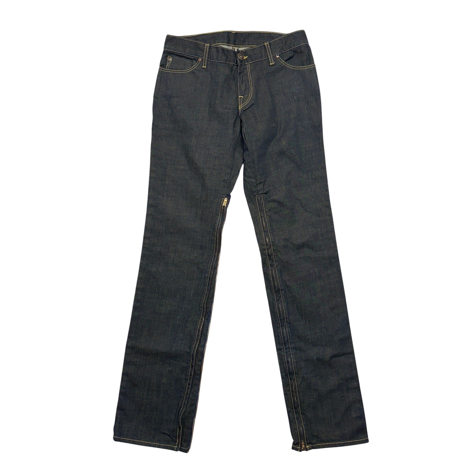 Vintage Bread Denim Jeans Mens 30x33 Y2K Straight Leg Dark Wash Side Zipper RARE Vintage Bread Denim Jeans Mens 30x33 Y2K Straight Leg Dark Wash Side Zipper RARE
