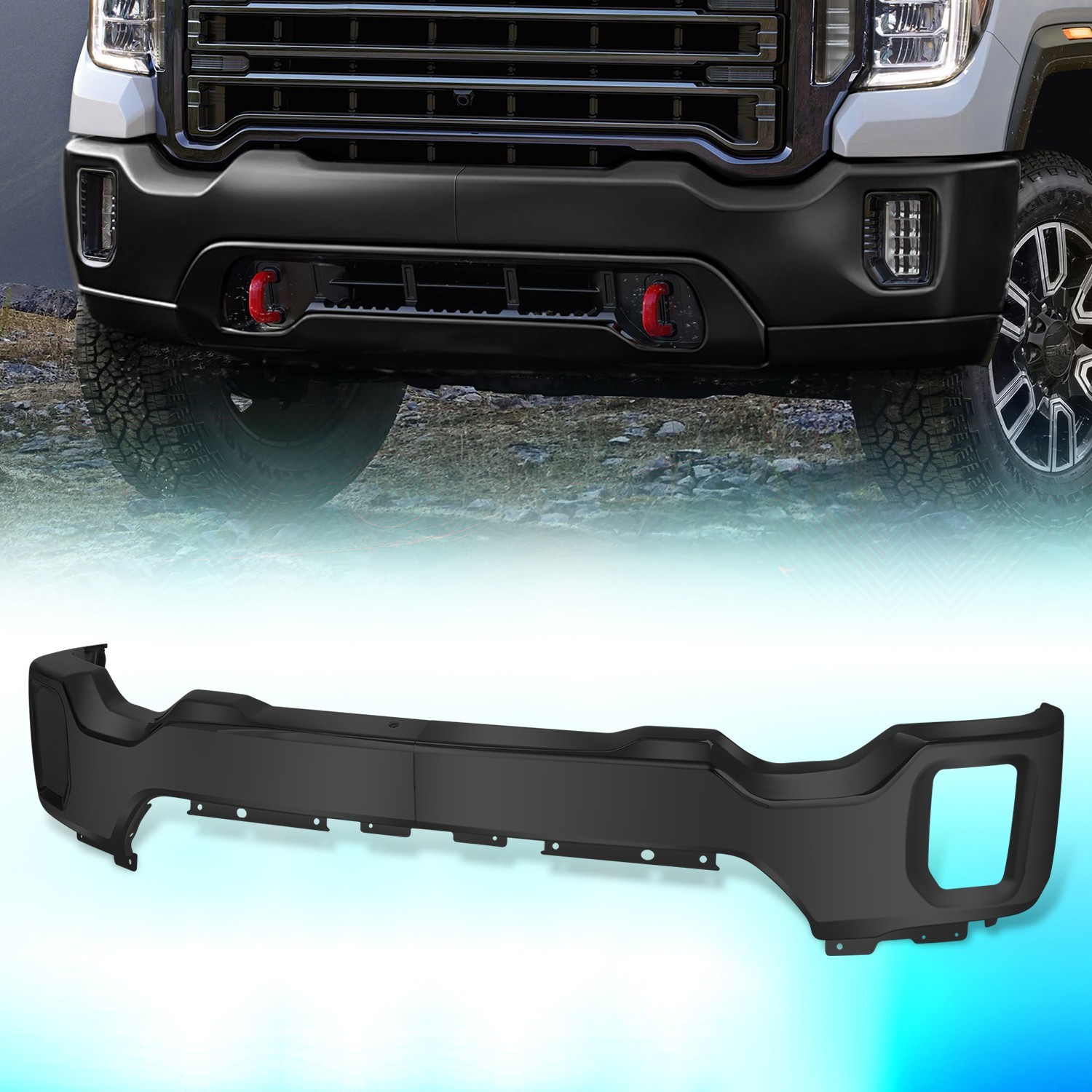 Steel Front Bumper Face Bar For 2020-2023 GMC Sierra 2500 3500HD w/o Sensor Hole Steel Front Bumper Face Bar For 2020-2023 GMC Sierra 2500 3500HD w/o Sensor Hole
