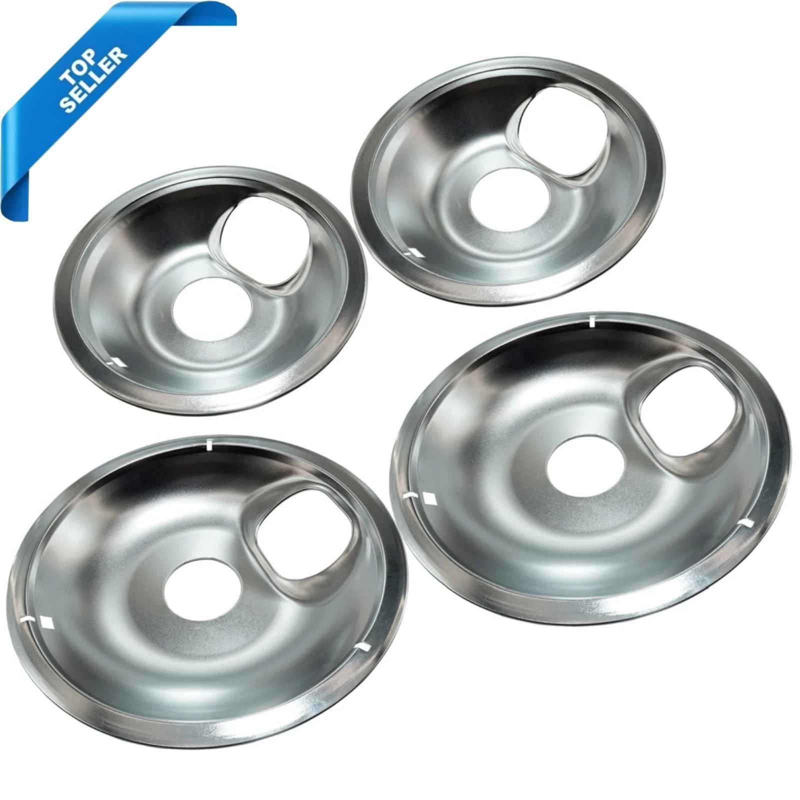 4 Pack Electric Stove Burner Drip Pan Bowl Set 6