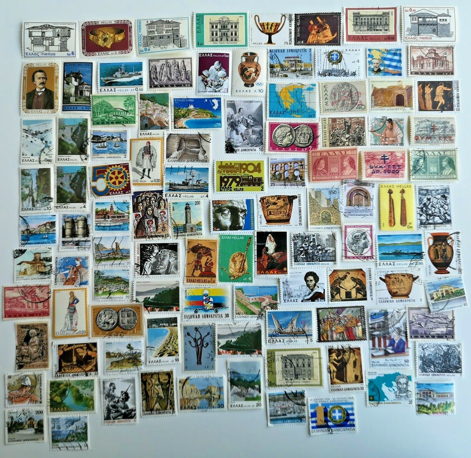 Greece Stamps Collection - 100 to 1000 Different Stamps