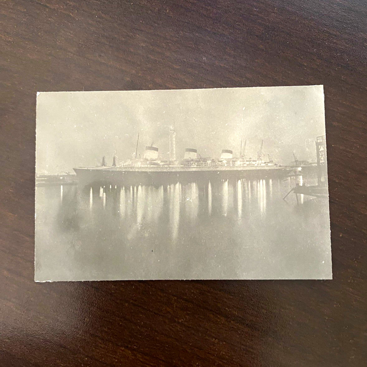Original photo of SS Normandie at La Havre. Original photo of SS Normandie at La Havre.