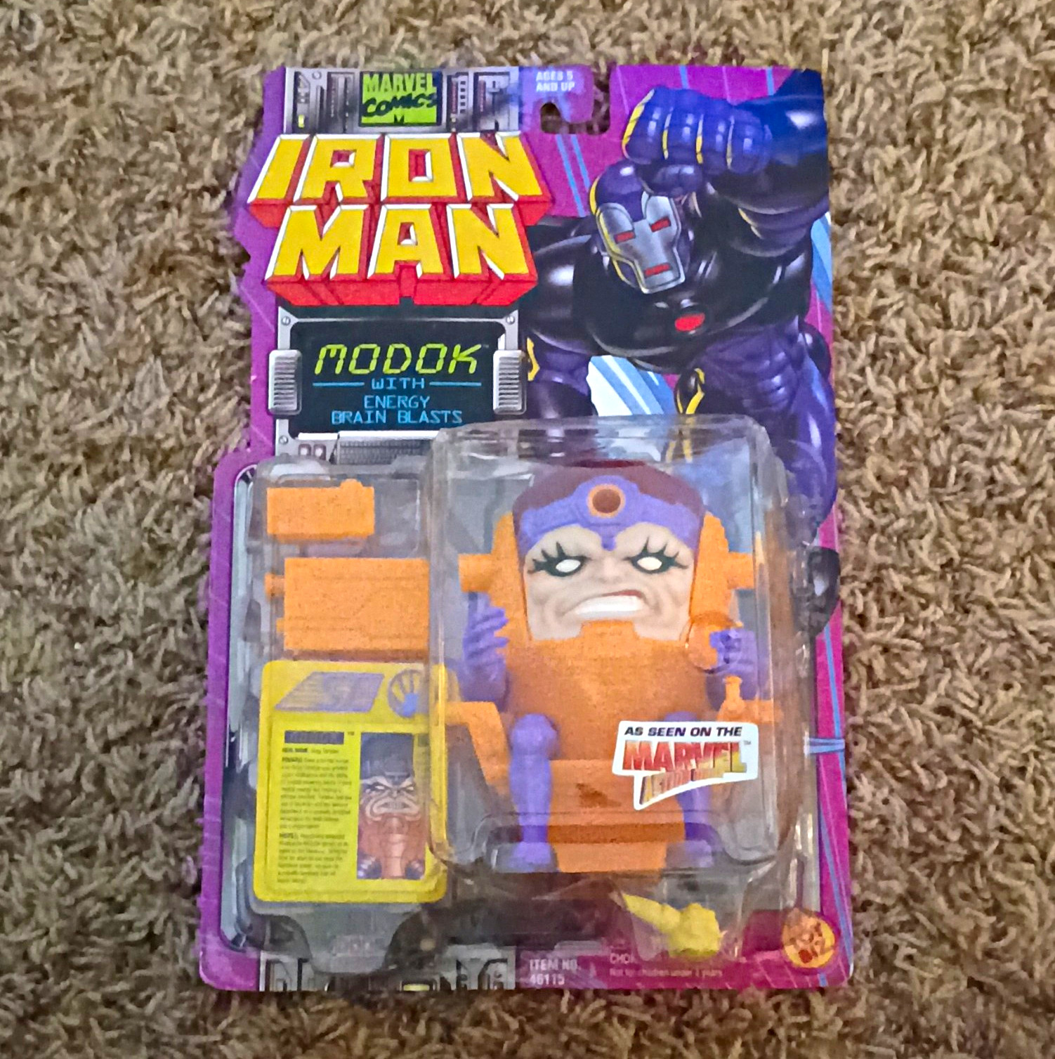 ToyBiz Marvel Comics Iron Man MODOK Action Figure MOC Orange Purple Plastic ToyBiz Marvel Comics Iron Man MODOK Action Figure MOC Orange Purple Plastic