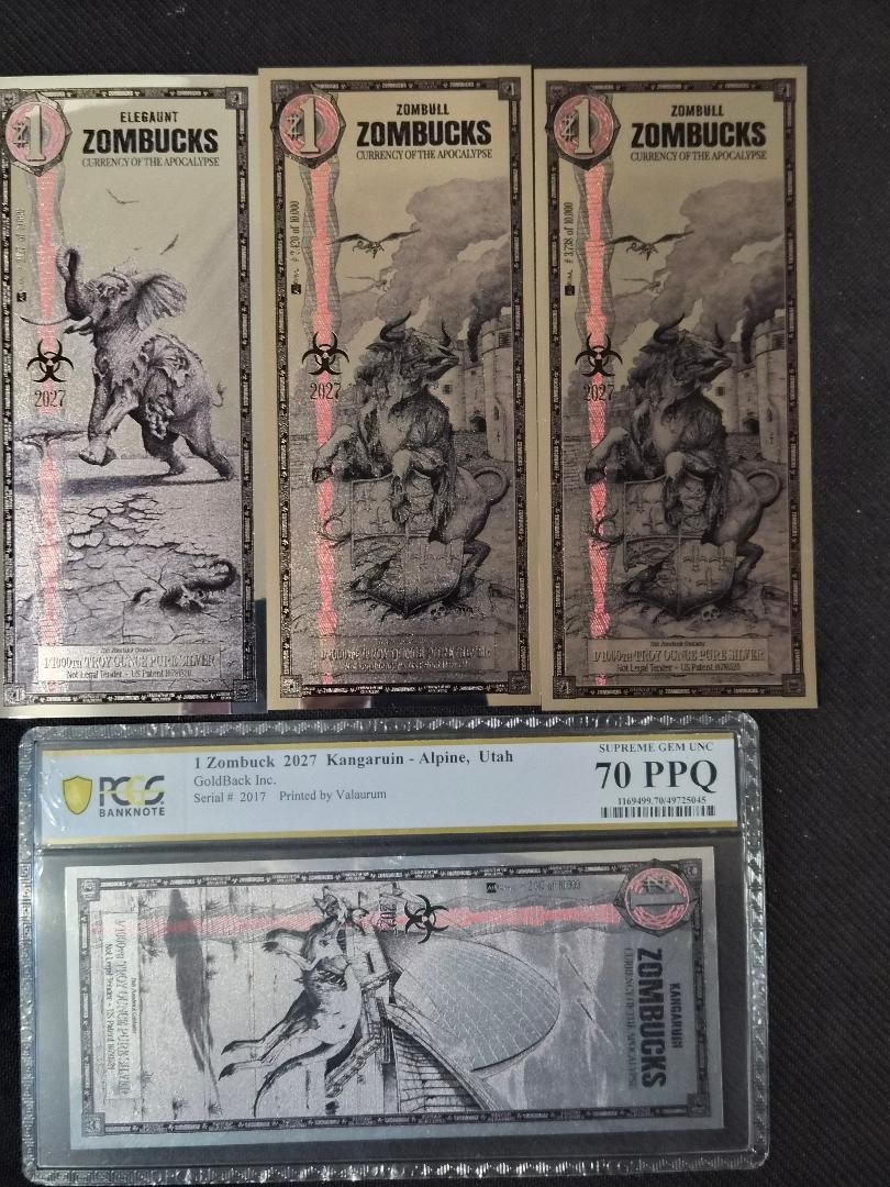 PCGS 2027 Zombuck Kangaruin and 2 2027 Zombull and 1 Elegaunt low serial numbers PCGS 2027 Zombuck Kangaruin and 2 2027 Zombull and 1 Elegaunt low serial numbers