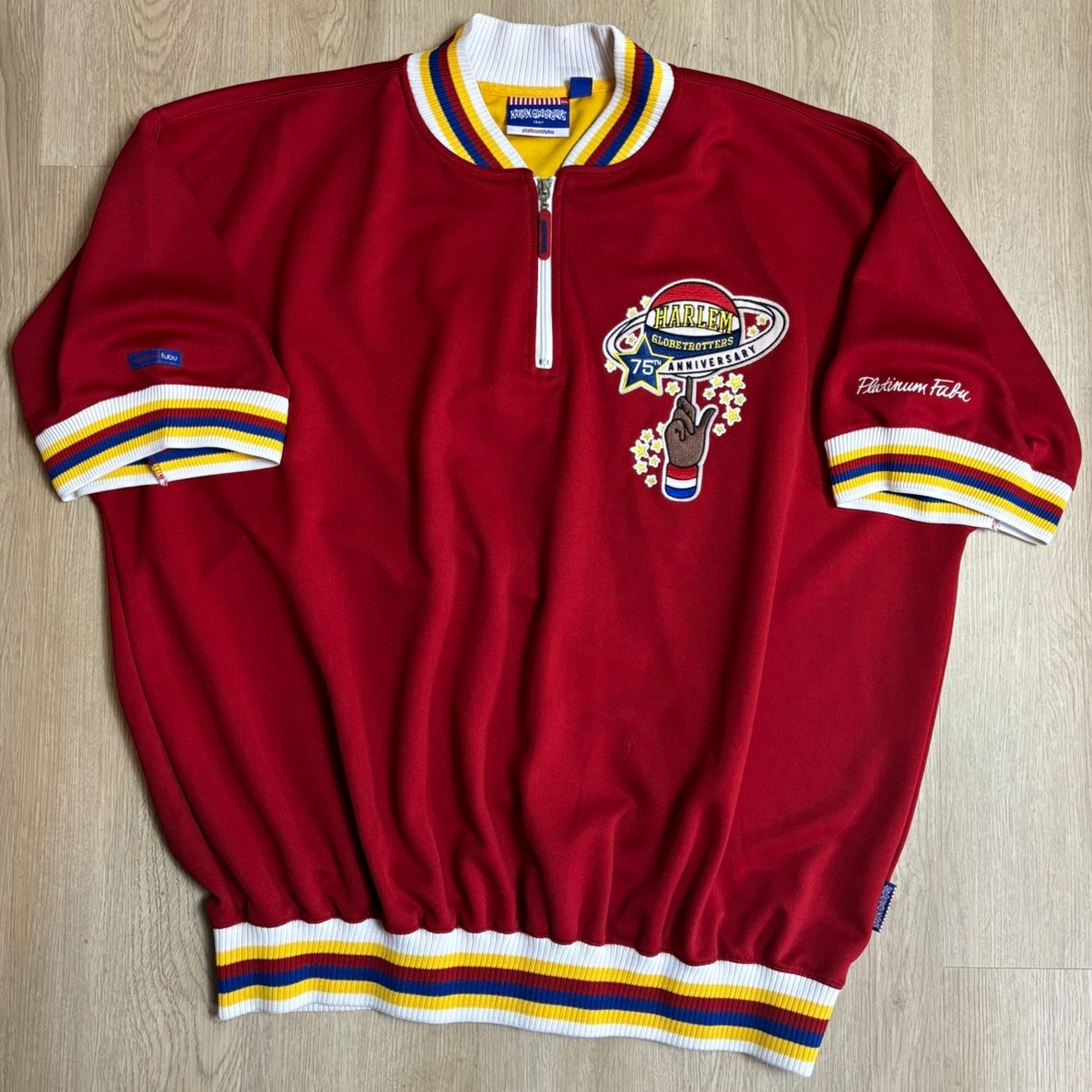 Vintage 2001 Harlem Globetrotters Platnium Fubu 75th 1/4 anniversary warmup 3X Vintage 2001 Harlem Globetrotters Platnium Fubu 75th 1/4 anniversary warmup 3X