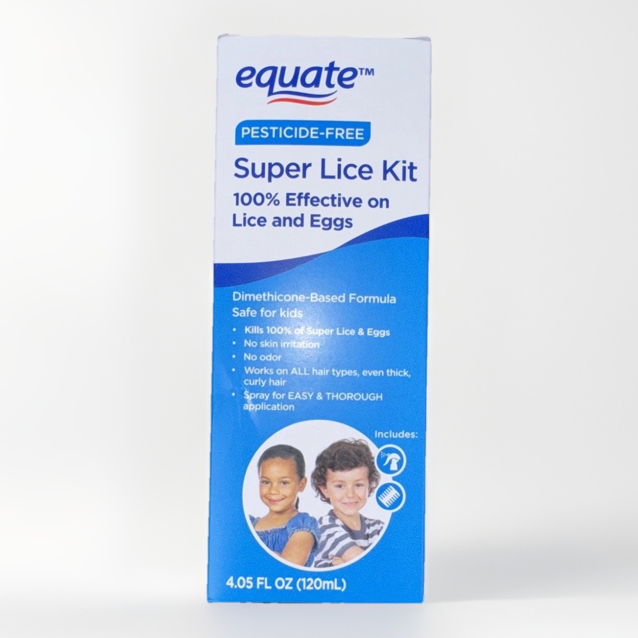 Equate Super Lice Kit Pesticide Free Lice and Eggs Treatment Spray 4.05 fl oz Equate Super Lice Kit Pesticide Free Lice and Eggs Treatment Spray 4.05 fl oz