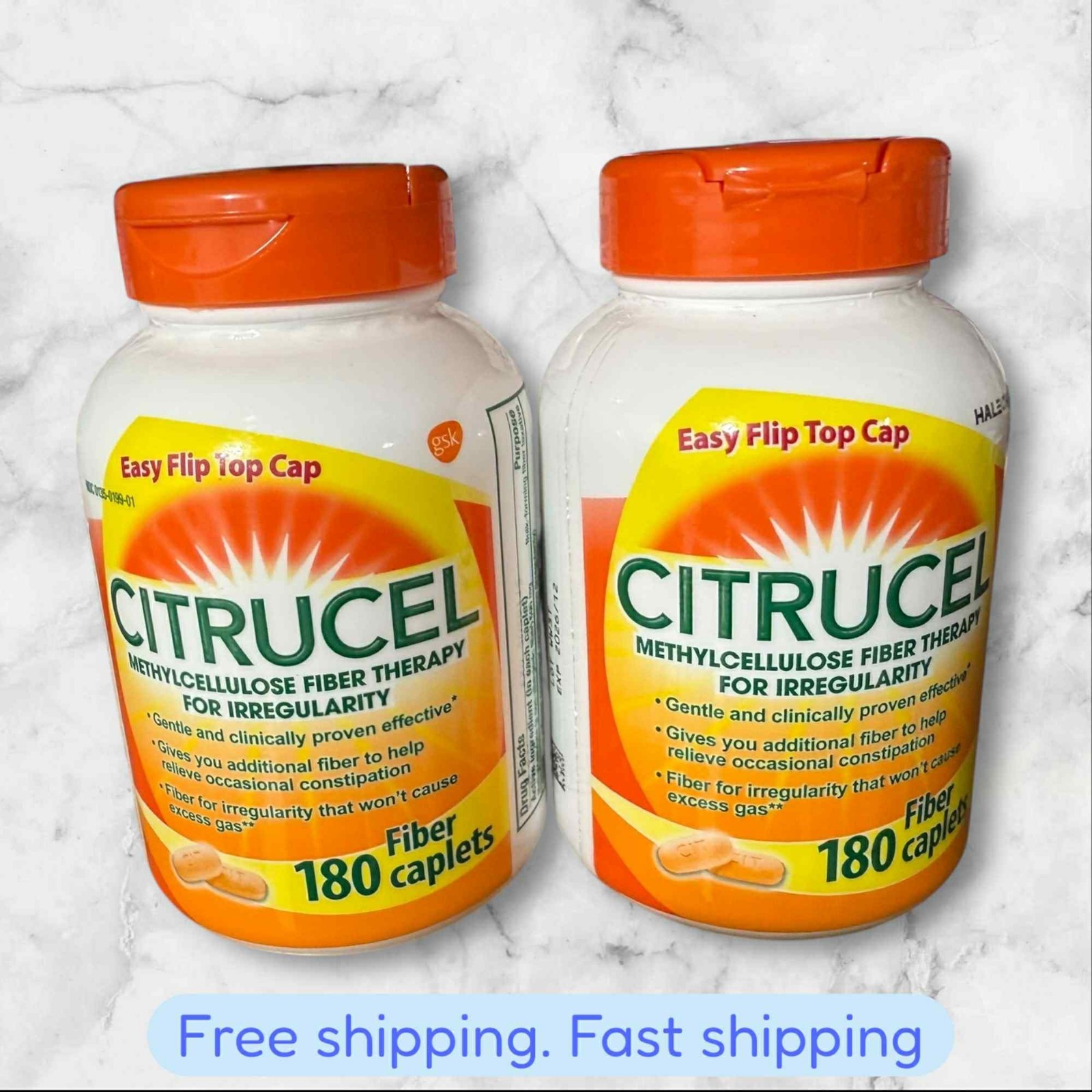 FOR 2 Citrucel 180ct Constipation Fiber Gut Gas Relief EXP12/2026+ NEW SHIP FOR 2 Citrucel 180ct Constipation Fiber Gut Gas Relief EXP12/2026+ NEW SHIP