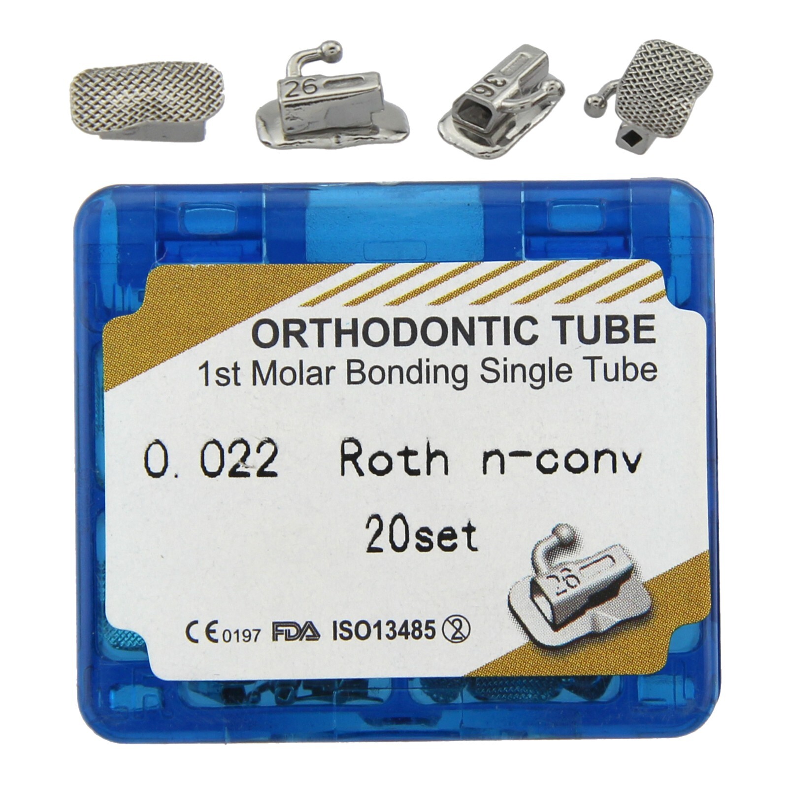 20 Set 50 Set Tubos bucales de ortodoncia dental 1er 2nd molar Tubo MBT Roth 022