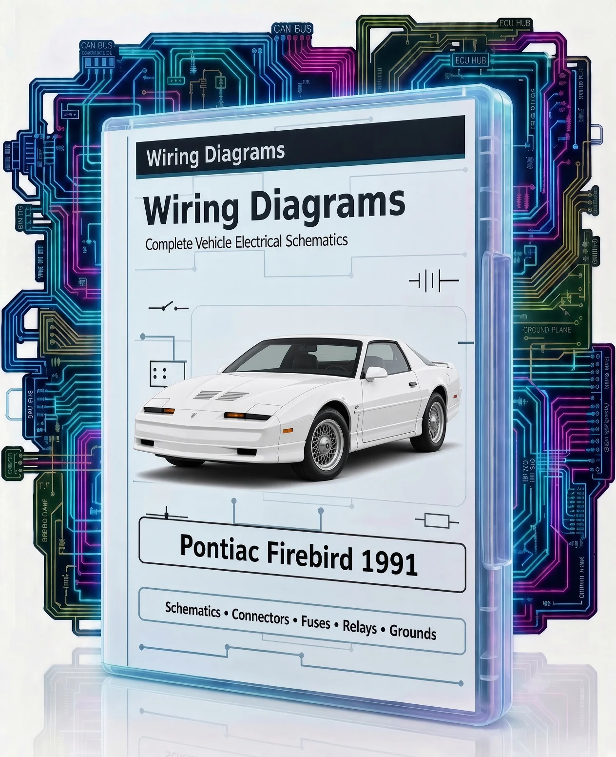 1991 Pontiac Firebird Complete Color Electrical Wiring Diagrams PDF on USB