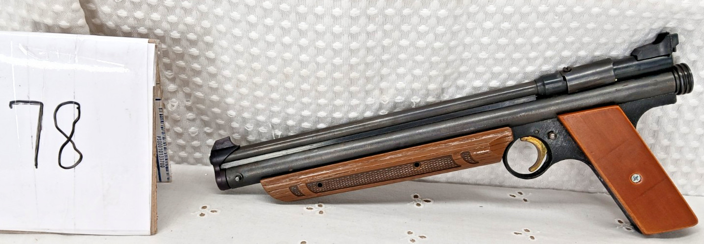 NOS VINTAGE CROSMAN MODEL 1377 AIR PISTOL 177 CAL RARE WOOD GRIPS GOLD TRIGGER
