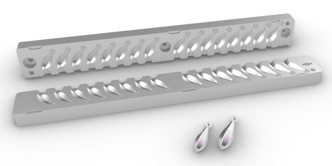 2 oz and 3 oz Bank Sinker ( Combo ) Production Mold